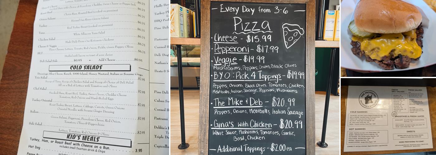 Pine Provisions Menu