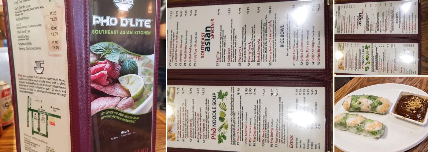 Pho D'Lite Menu