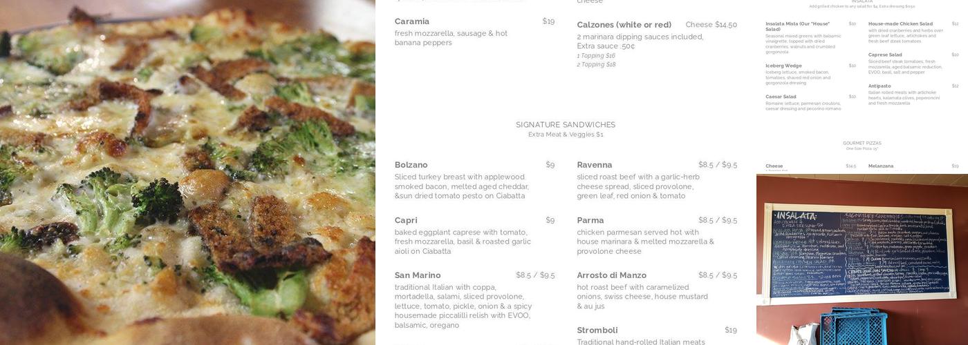 CRUST. Menu