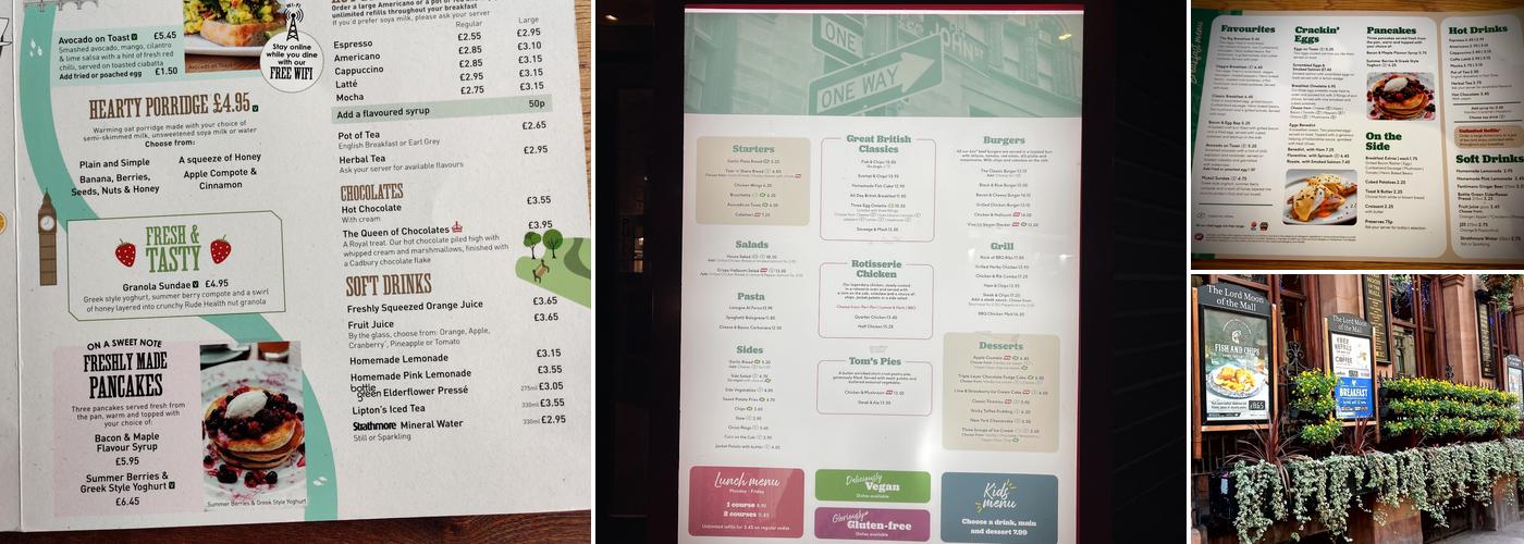 Frankie & Benny's Menu
