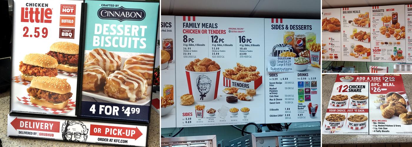 KFC Menu
