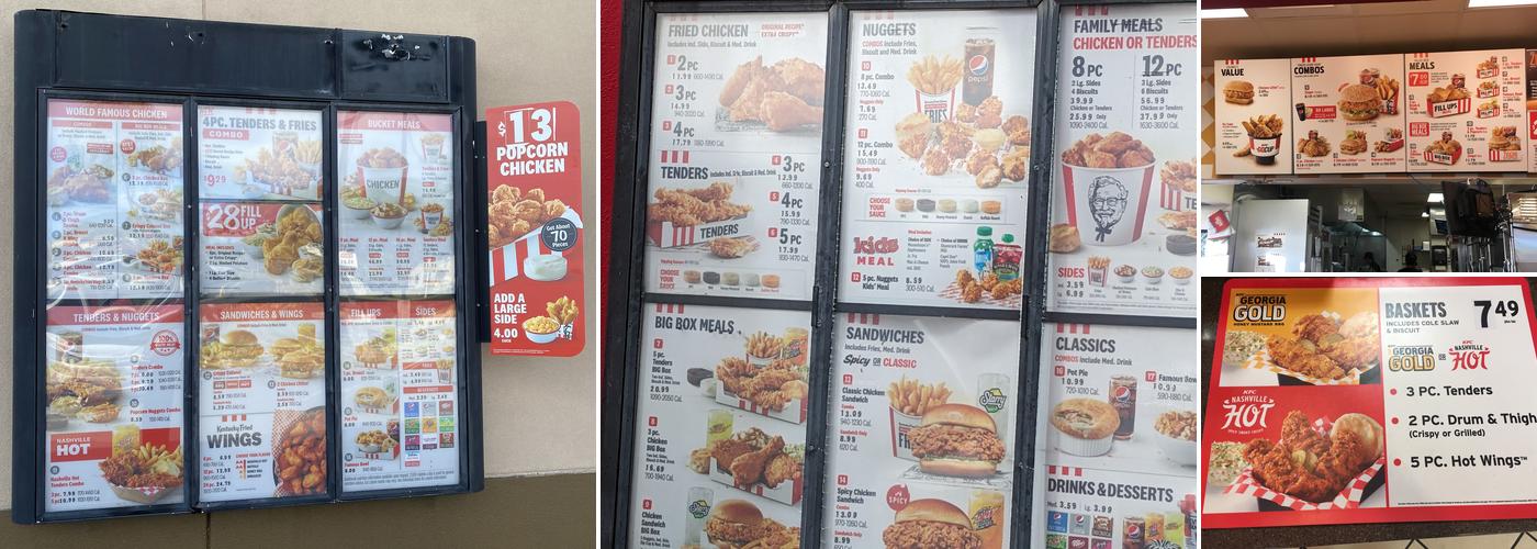 KFC Menu