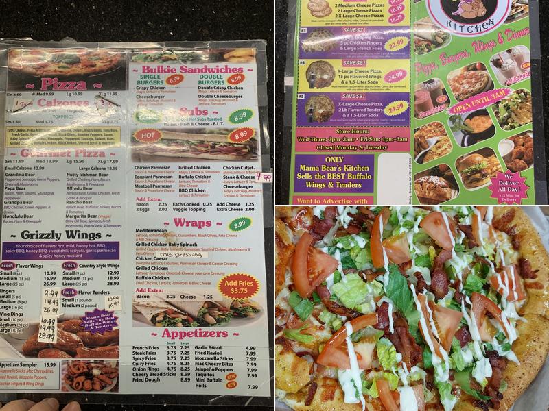 Mama Bear's Kitchen Menu