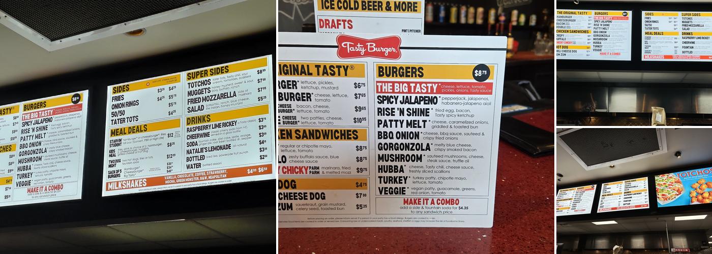 Tasty Burger Menu