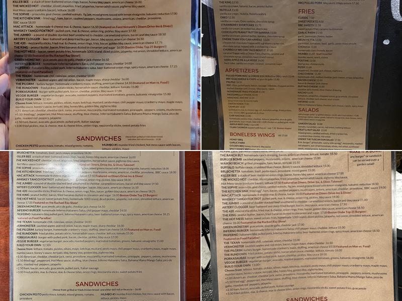 Boston Burger Company - Boylston St. Menu
