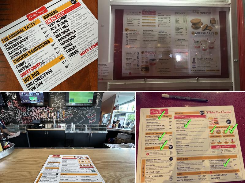 Tasty Burger Menu
