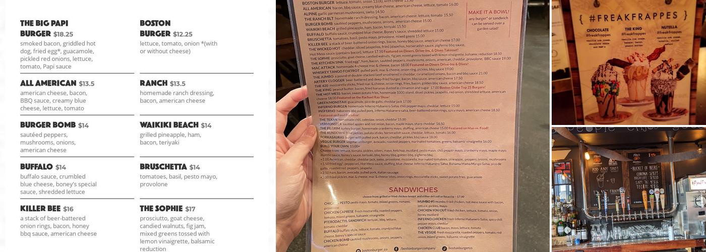 Boston Burger Company Menu