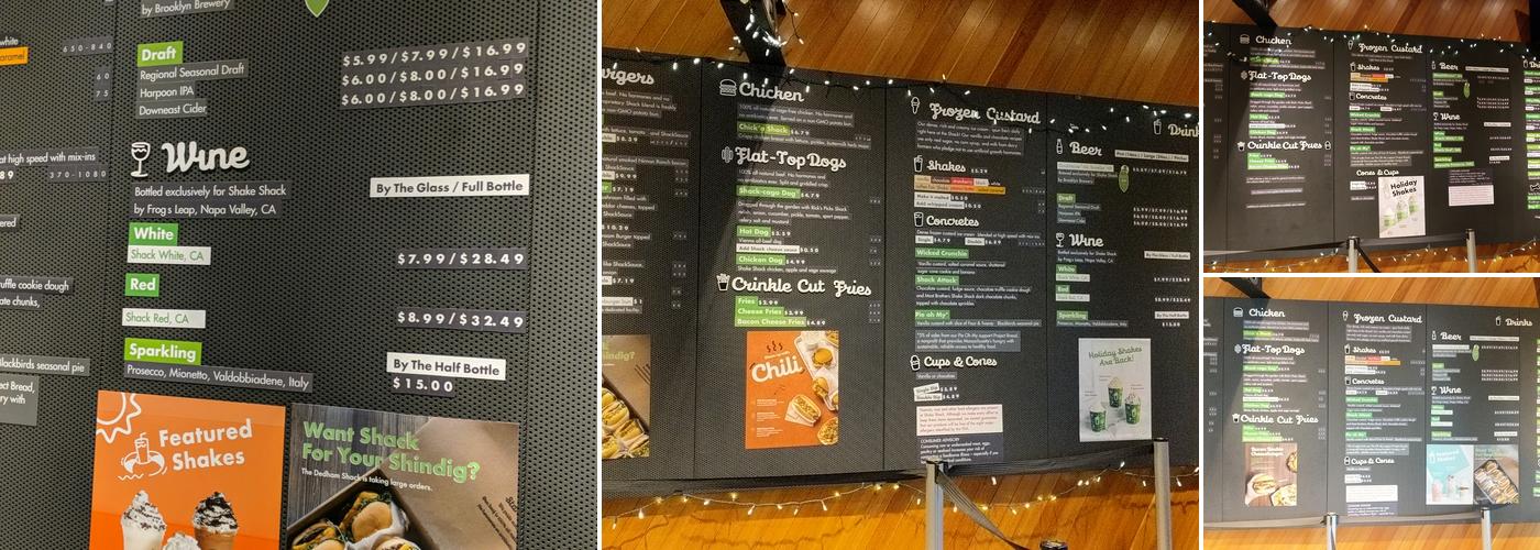 Shake Shack Dedham Menu