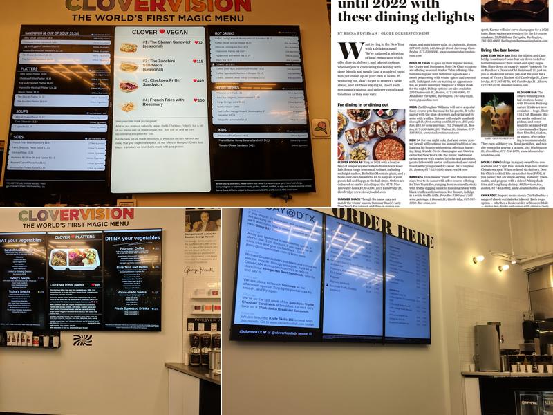 Clover Food Lab Menu