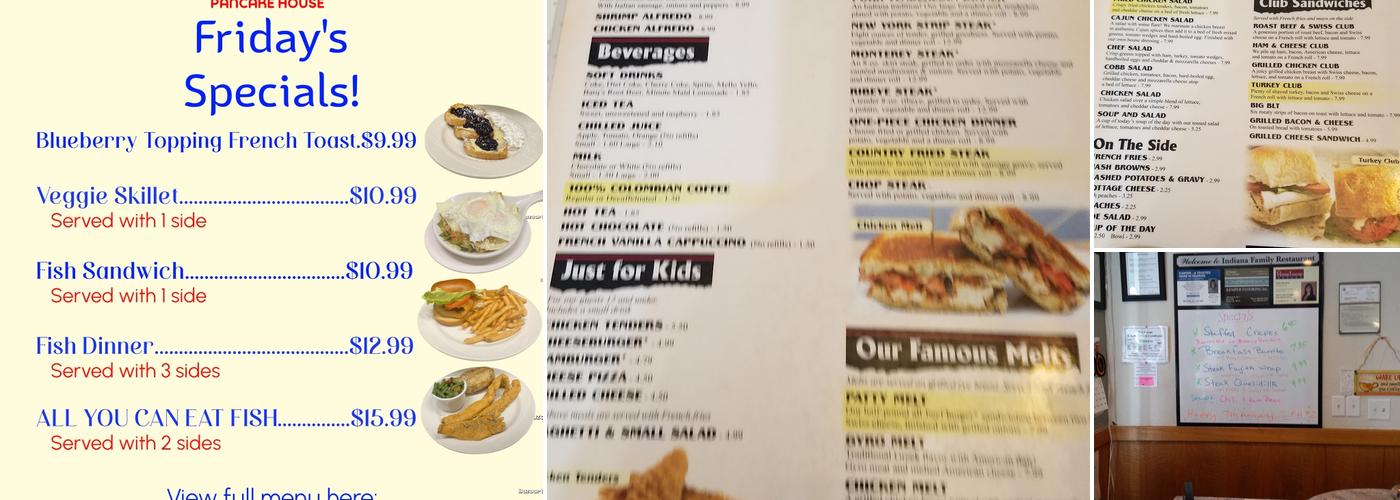 Indiana Pancake House Menu