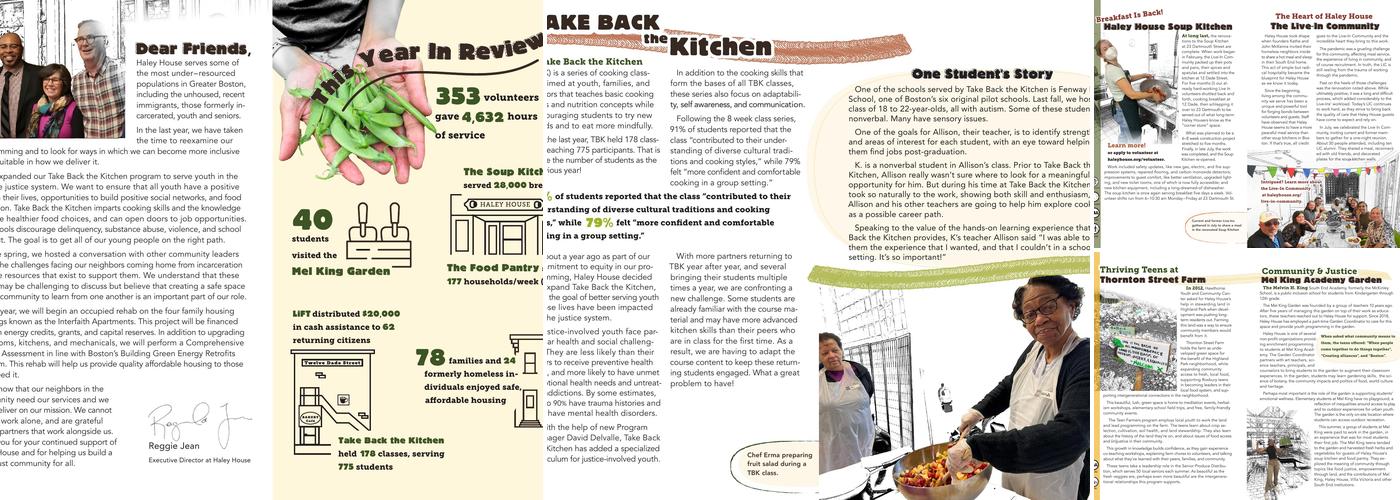 Haley House Soup Kitchen Menu