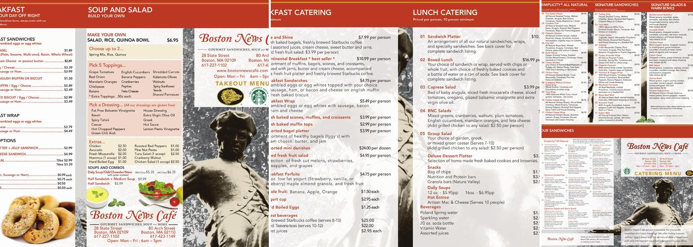 Boston News Café and Catering Menu