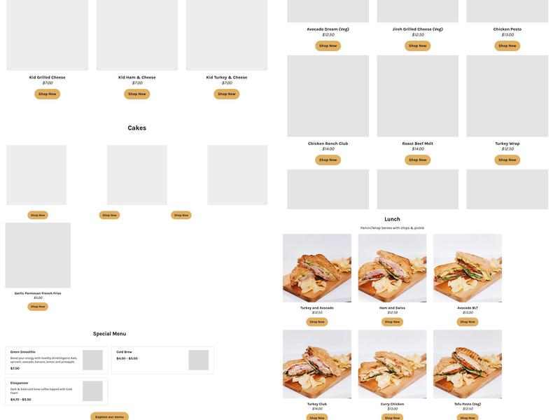 Jireh Bakery Cafe Menu