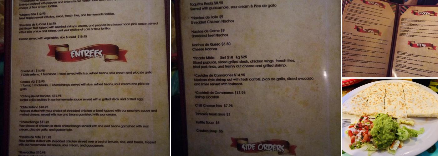 El Potro Mexican Bar & Grill Menu