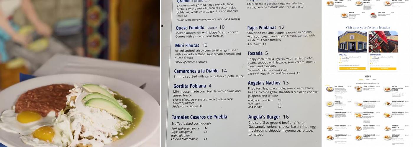 Angela's Cafe Eagle Hill Menu