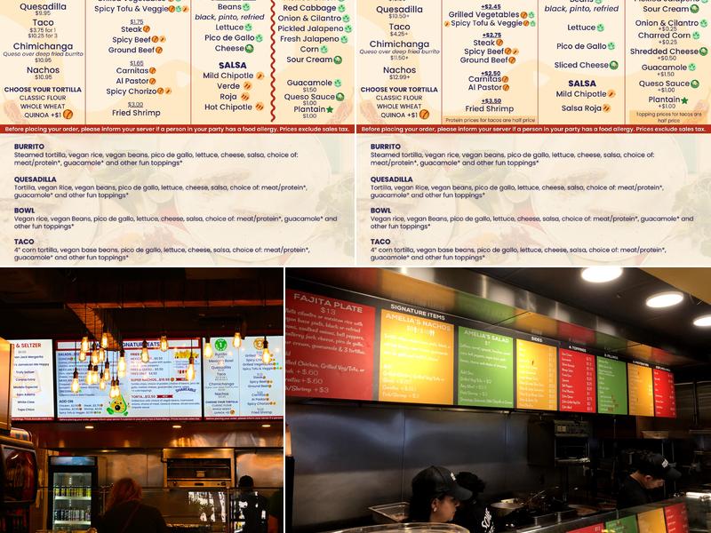 Amelia's Taqueria Menu