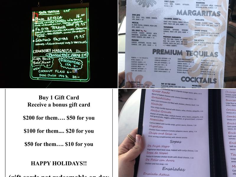 Sol Azteca Menu