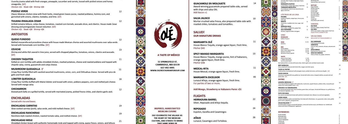Olé Menu