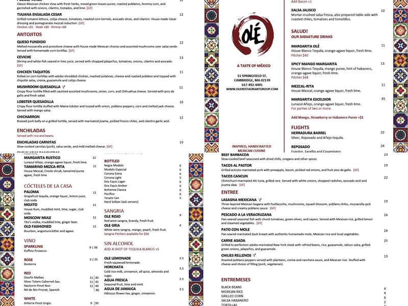 Olé Menu