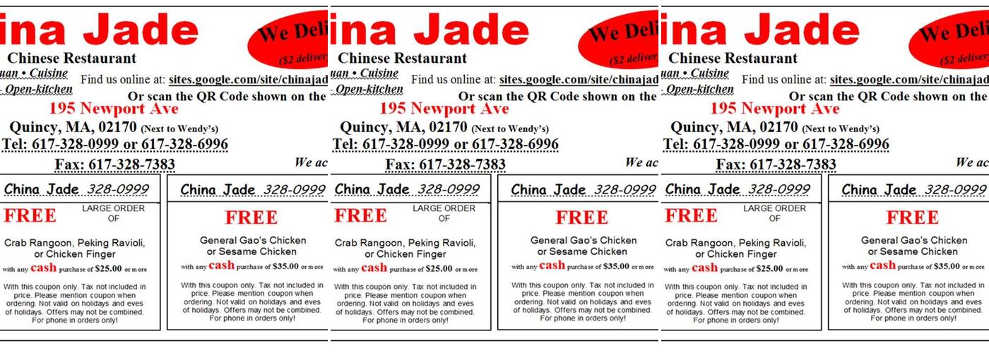 China Jade Menu