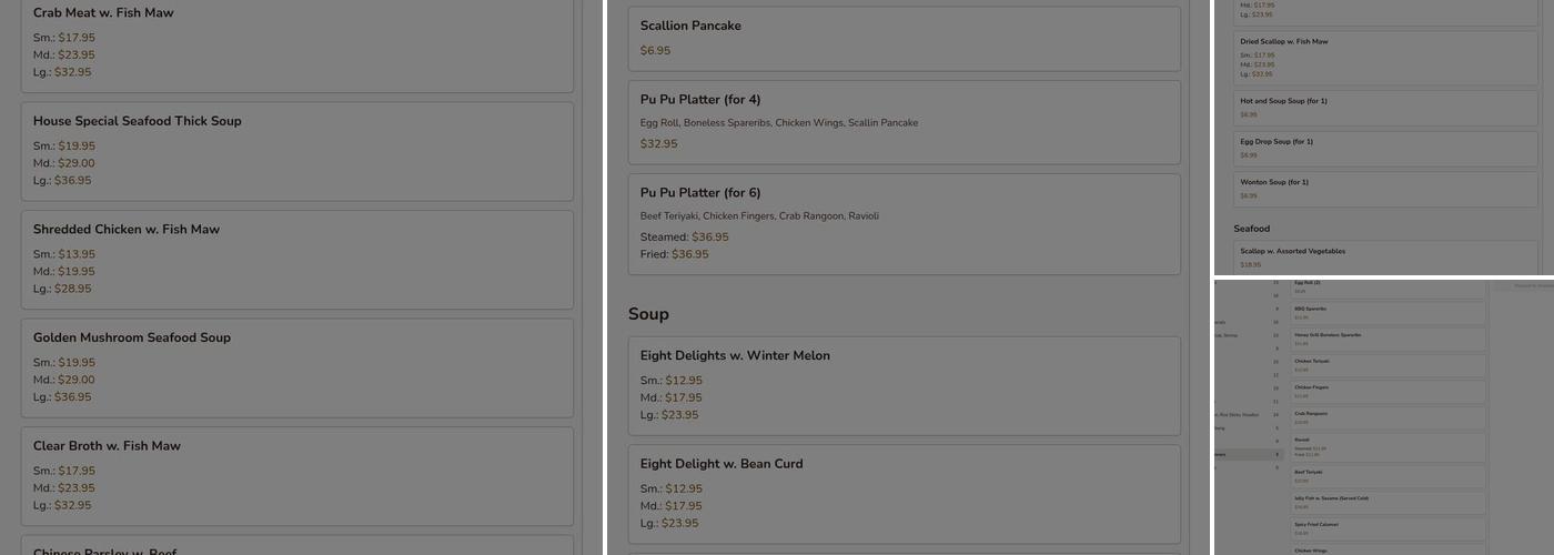 Chau Chow Restaurant Menu