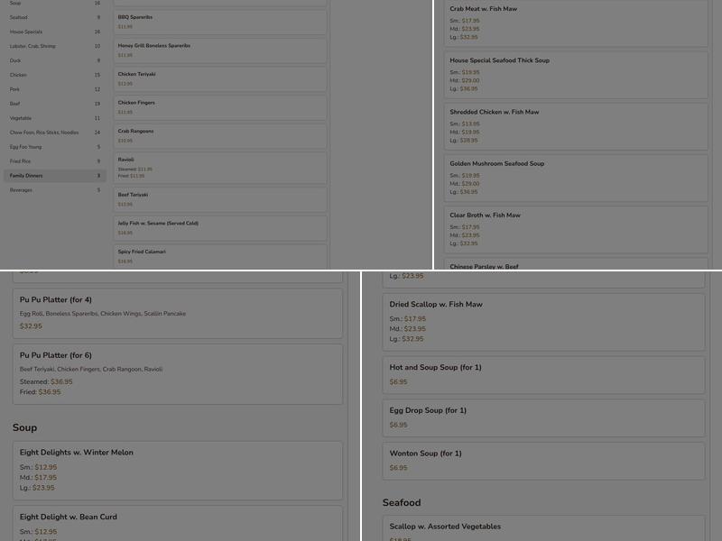 Chau Chow Restaurant Menu