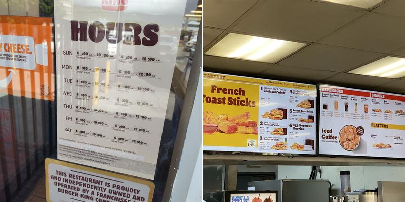 Burger King Menu