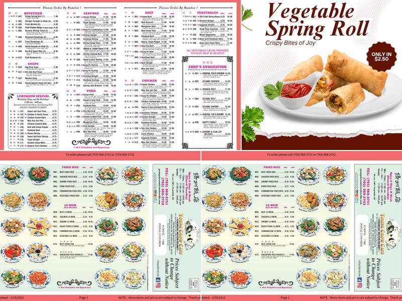 Young Chow Cafe Centreville Menu