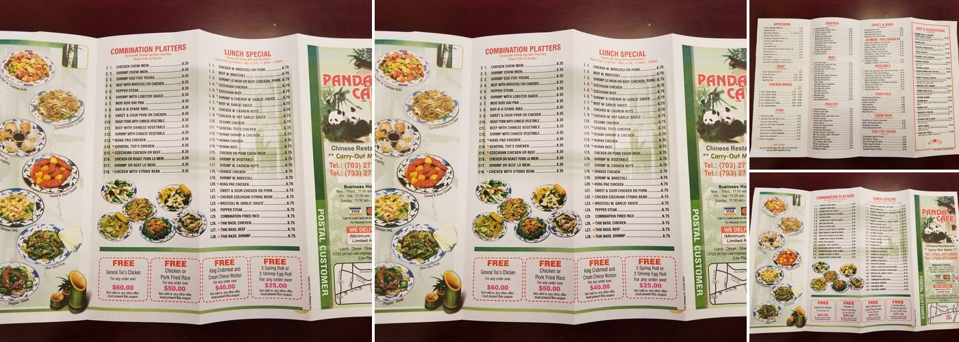 Panda Cafe Menu