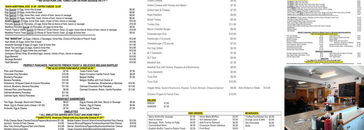 Dedham Diner Menu