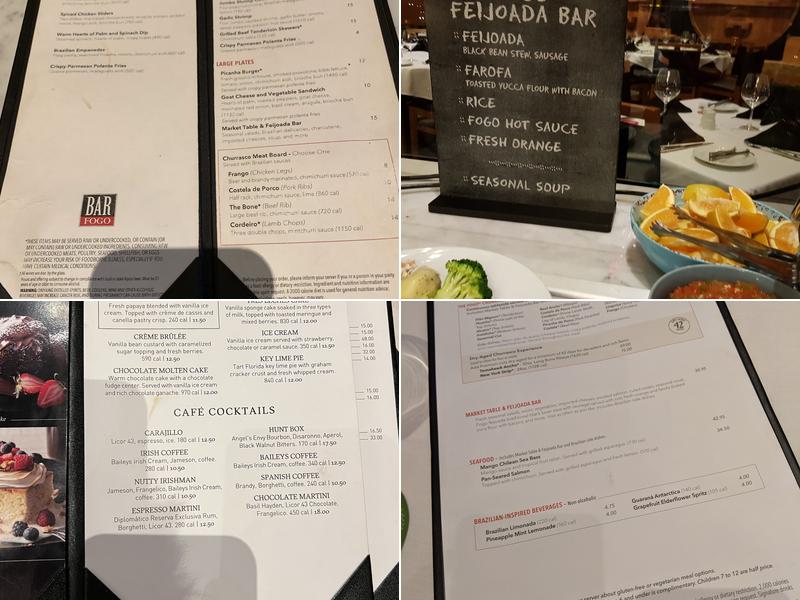 Fogo de Chão Brazilian Steakhouse Menu