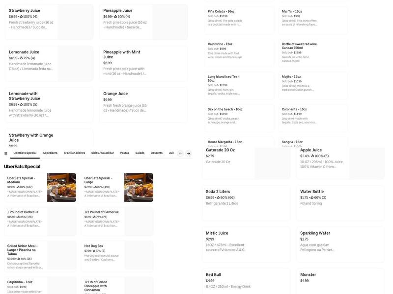 Oliveiras Peabody Menu