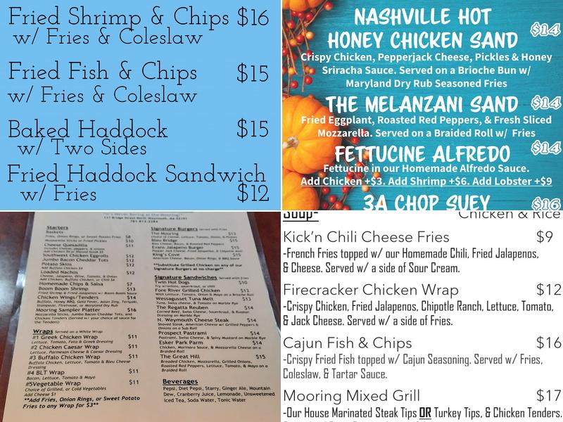 The Mooring Bar & Grill Menu