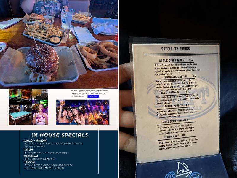 The Draft Bar and Grille Menu
