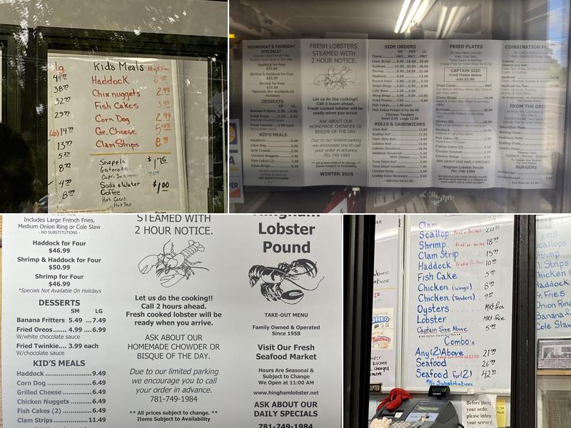 Hingham Lobster Pound Menu
