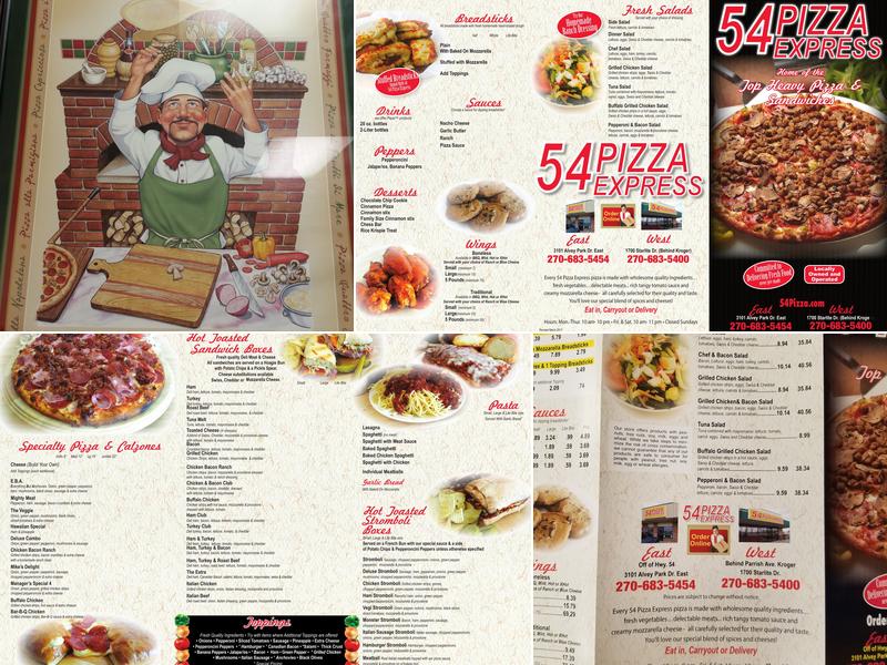 54 Pizza Express Menu