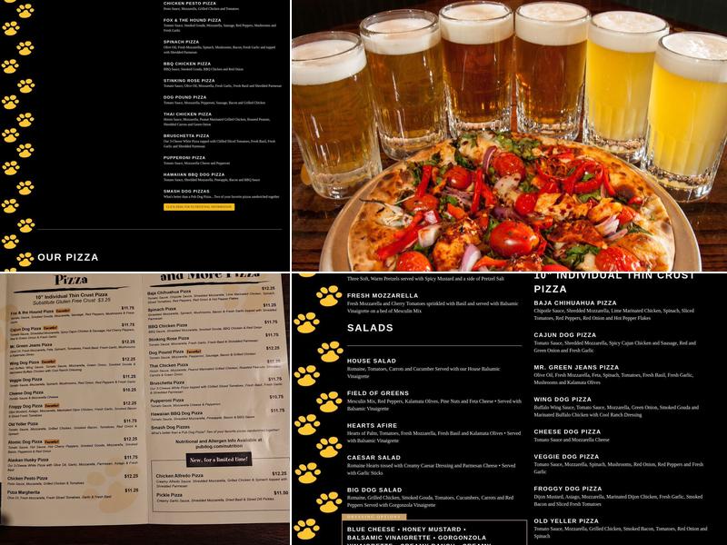Pub Dog Pizza & Drafthouse Menu