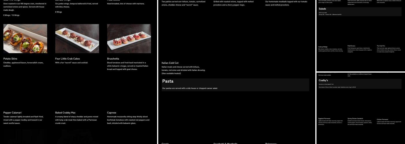 Coal Fire - Ellicott City Menu