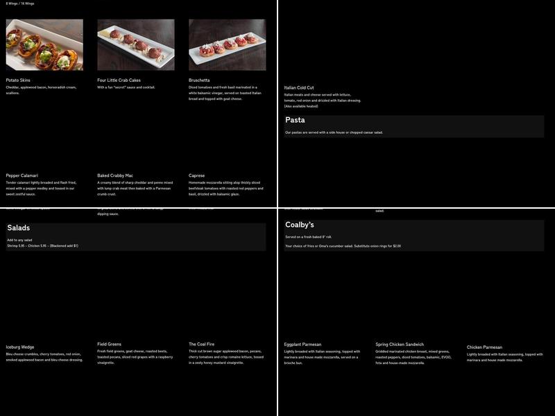 Coal Fire - Ellicott City Menu