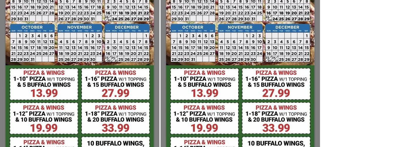 Pizza Primetime Menu