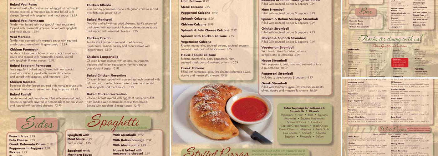 Gondolier Menu