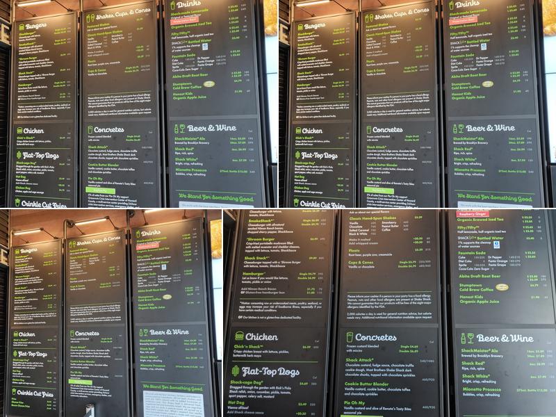 Shake Shack Mall in Columbia Menu