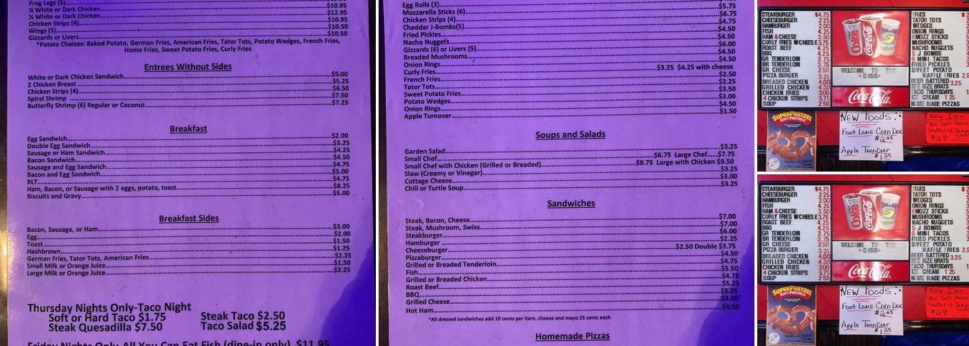 Oasis Bar & Grill Menu