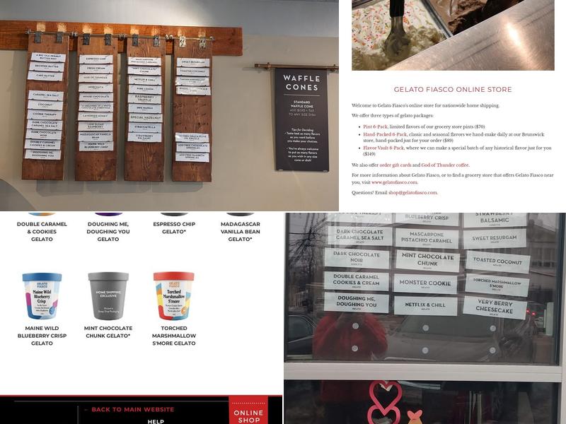 The Gelato Fiasco Menu