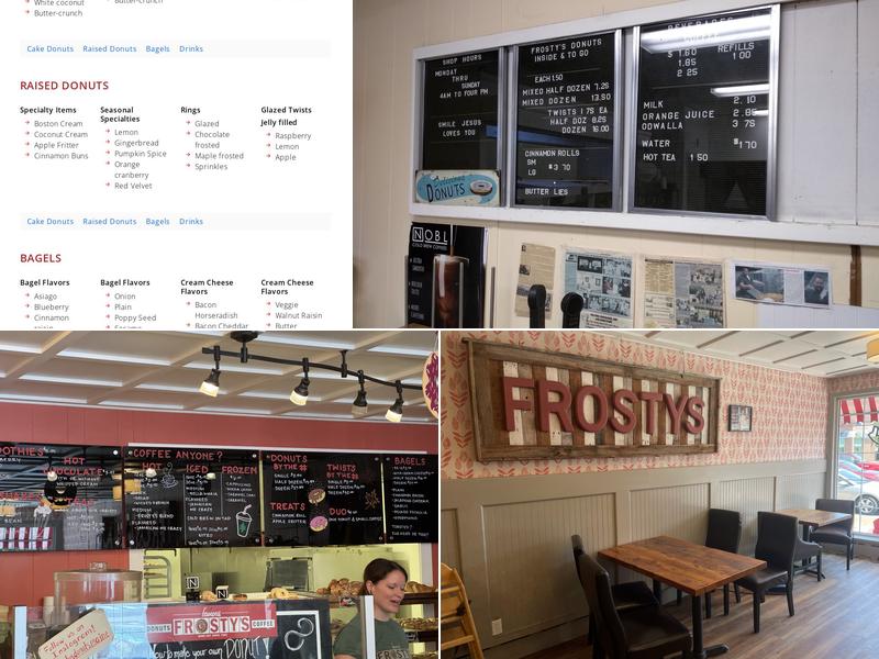 Frosty's Donuts Menu