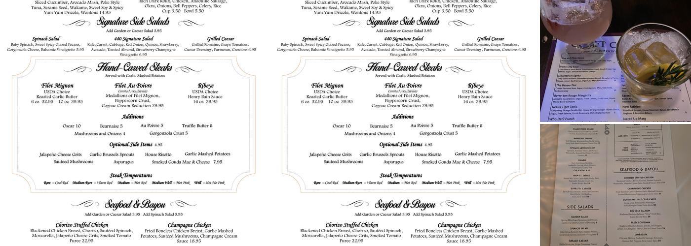 440 Main Menu