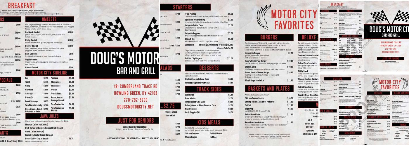 Doug's Motor City Bar & Grill Menu