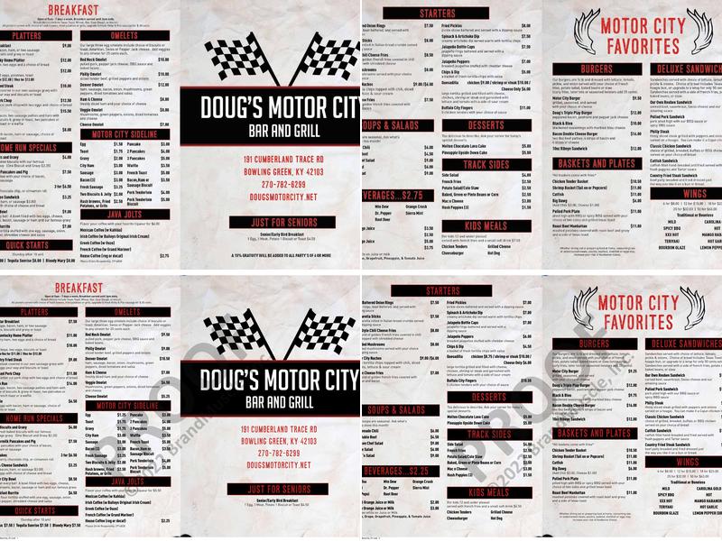 Doug's Motor City Bar & Grill Menu