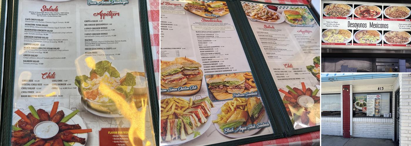 Roy's Cafe Menu