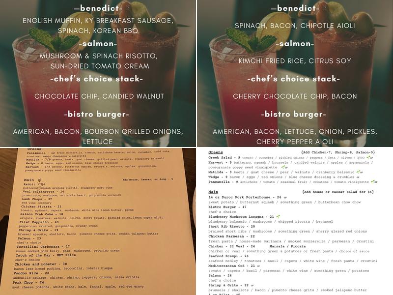 The Bistro Menu
